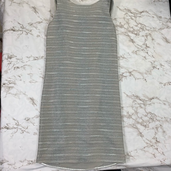 Ports 1961 Metallic Weave Drape Cocktail Dress - Picture 2 of 6